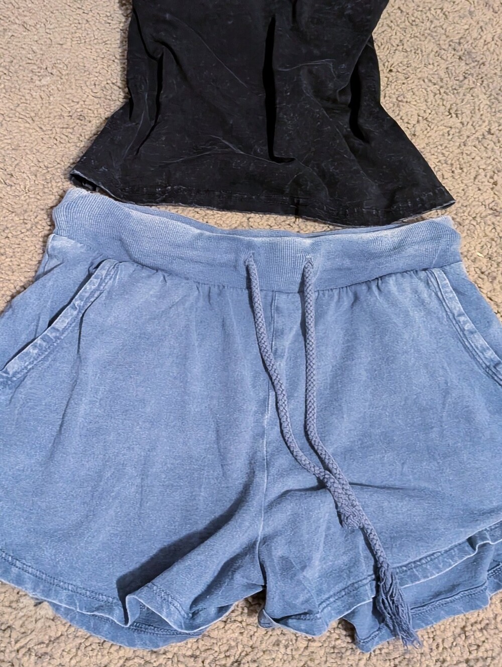 Colsie Slate Blue Drawstring Athletic Shorts